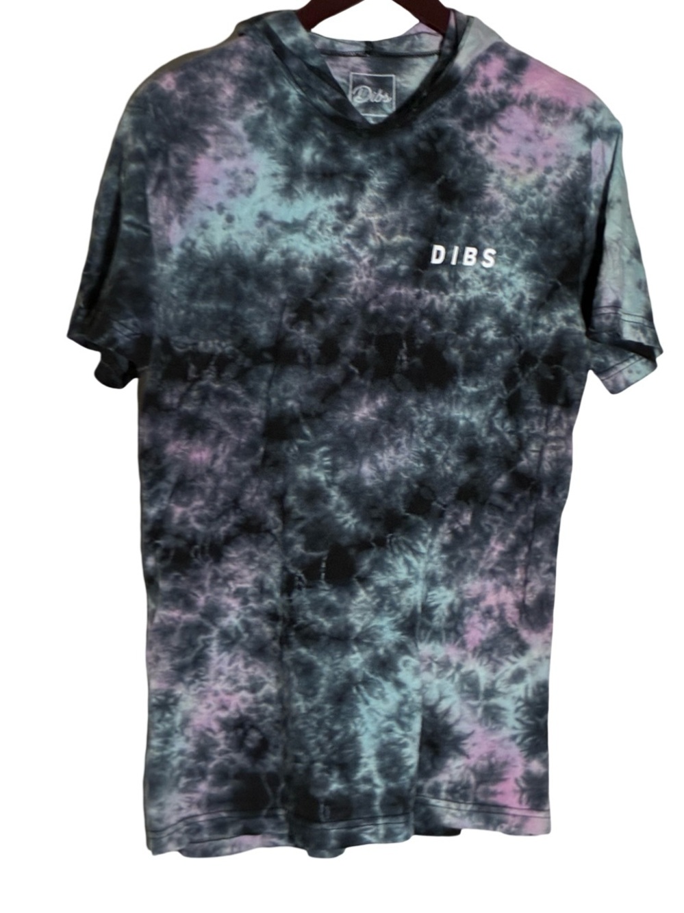 Dibs Clothing Men's Short Sleeve Tie Dye Pullover Hoodie Size L